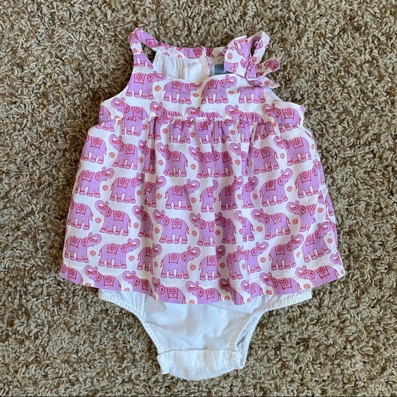 Baby Gap Bodysuit Dress Elephant Dress with Diaper Snaps - Picture 1 of 11